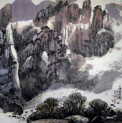 《我见青山多妩媚》 衣惠春山水画作品欣赏