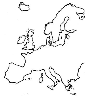七大洲空白轮廓图