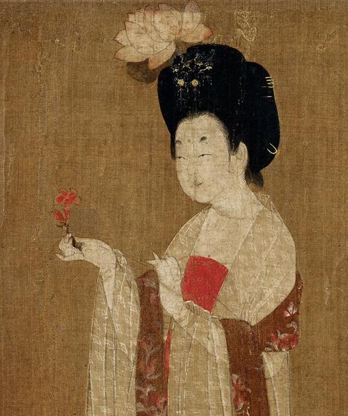 周昉《簪花仕女图》(局部),绢-知非知止