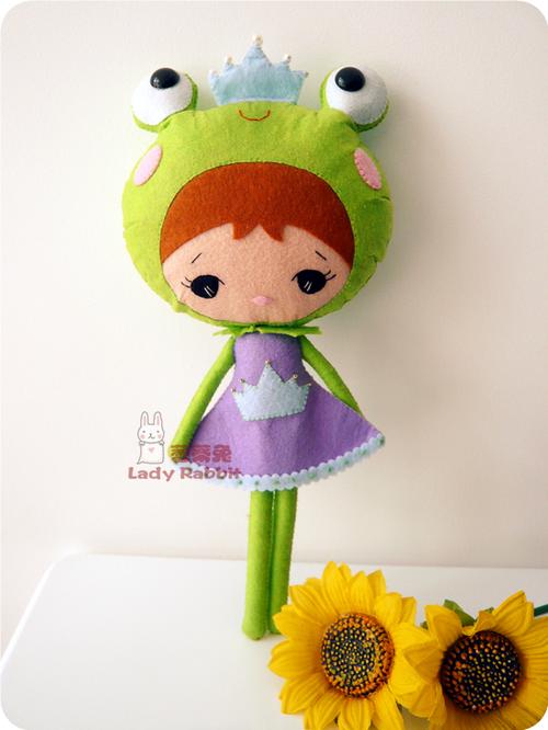 不织布/创意玩偶/手工diy/材料包【可爱的青蛙公主,喜欢吗?】