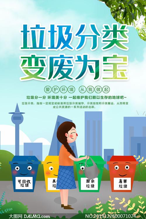 垃圾分类变废为宝宣传单设计psd素材