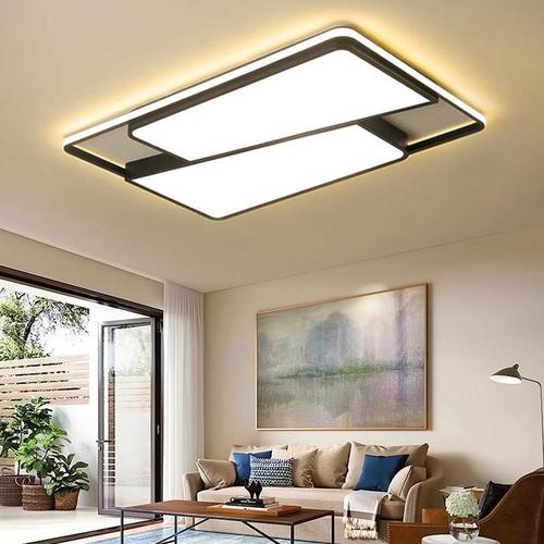 米囹吸顶灯新款客厅灯简约大气全套家装灯具套餐大户型黑白灰风格灯饰