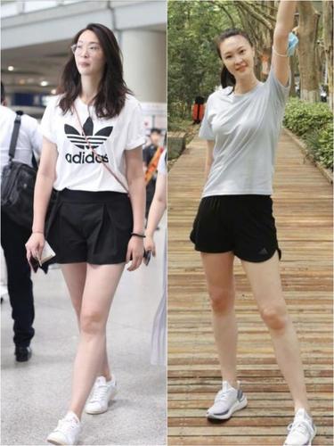 女排健将惠若琪颜值高身材好穿运动装走机场192cm身高真羡慕