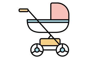         线条简单的婴儿车简笔画