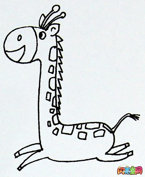 动物简笔画 长颈鹿 > 长颈鹿简笔画:长颈鹿和小猴        长颈鹿身上