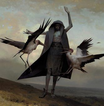 murky, supernatural fantasy artwork by piotr jablonski