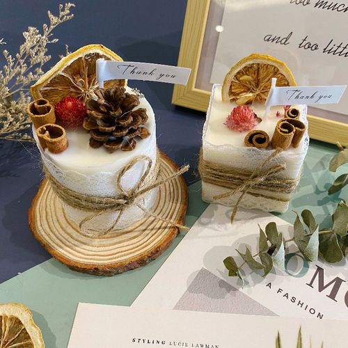 手工香薰蜡烛肉桂柠檬花朵摆件装饰浪漫香薰自制生日闺蜜结婚礼物