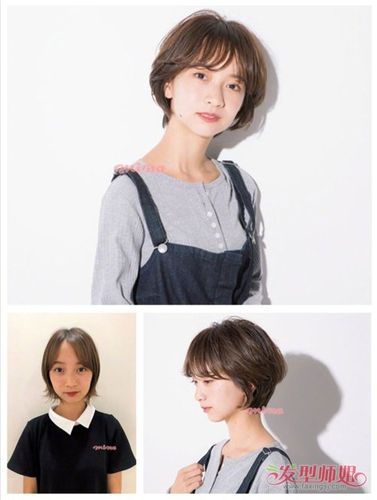 女生空气刘海包头短发烫发发型