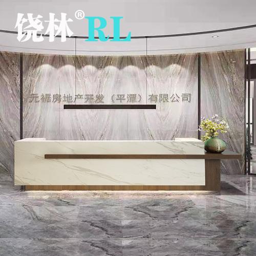 公司前台接待台服装店美容院收银台柜台简约现代仿大理石吧台欧式