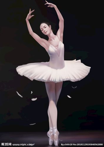 手绘高清芭蕾舞装饰画玄关图片