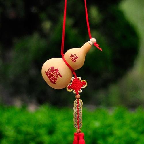 五帝真铜钱挂件摆件中国结风水八卦开口开光葫芦镇宅辟邪天然葫芦