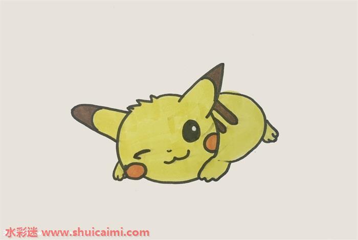 卡通动漫的皮卡丘简笔画漂亮