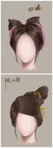 绘画学习#那些奢华美丽的古风发型设计绘制!