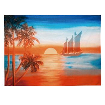 油画背景布ins挂布网红直播房间装饰背景宿舍床头挂毯晚归的夕阳1米宽