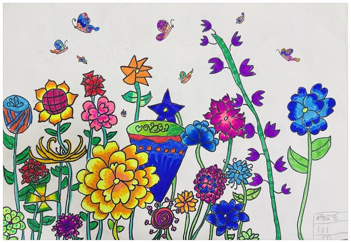 花儿朵朵向阳开——101班小脚印中队美术作业展