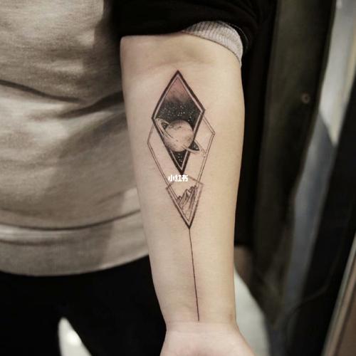 鬼手纹身作品分享-小臂几何星空_纹身_星空_昆明纹身