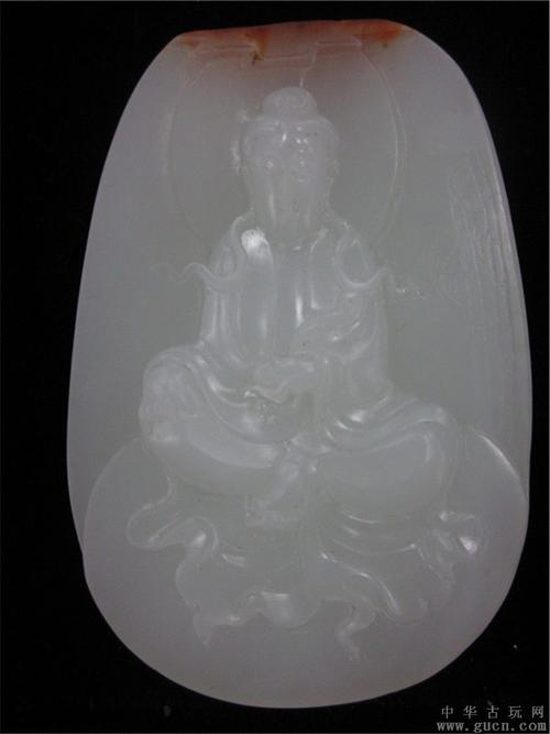 高档和田羊脂白玉观音
