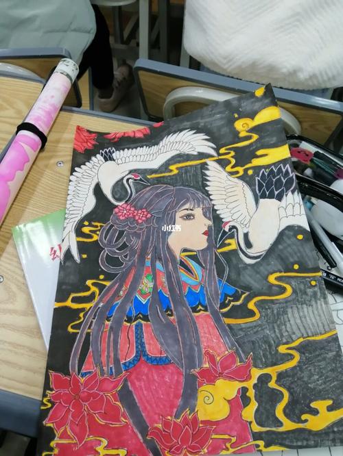 原创好像是水墨画的@二公子 我是用马克笔画的#马克笔 #古风插画_插画