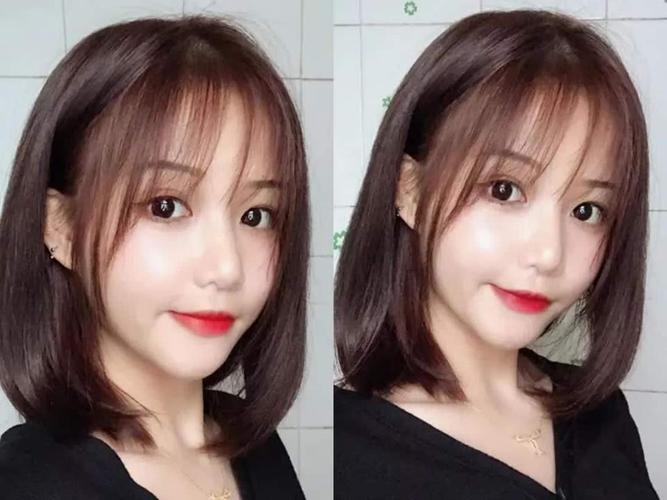 超级减龄又不失少女范的短发发型,修剪过的头发,有些层次感,微微内扣