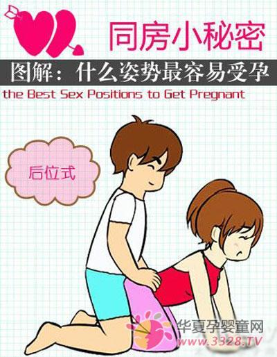 同房姿势解读:     后位式可以确保丈夫的阴茎尽可能地接近子宫