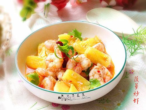 菜谱大全  菠萝炒虾仁 分享 收藏菜谱 1096 470  需要食材  虾 菠萝
