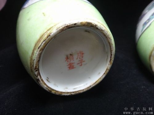 [藏品编号:6388016] 清末民初名家唐子桢画人物嫁妆瓶一对