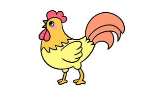               儿童画 公鸡简笔画