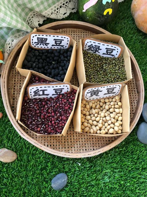 有黑豆,红豆,黄豆,绿豆