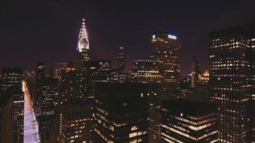 城市高楼大厦夜晚灯光白天闪电