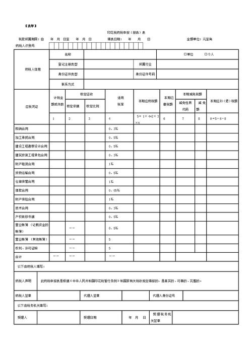 印花税申报表(空白).doc 2页