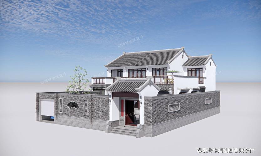 北方农村小院,河南开封两层新中式庭院别墅——润润四合院设计刘鹰