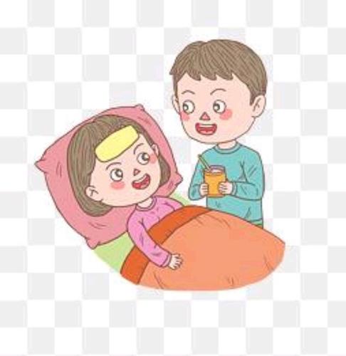 父亲照顾生病的母亲