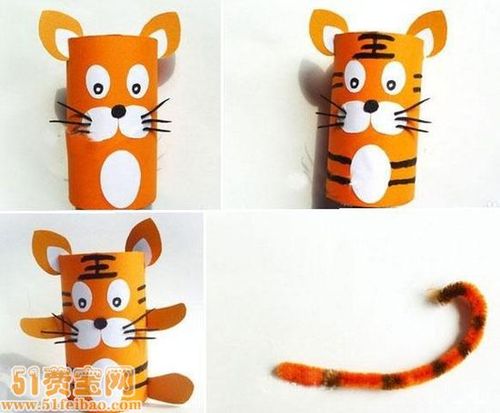 利用卫生纸筒做小朋友手工小老虎