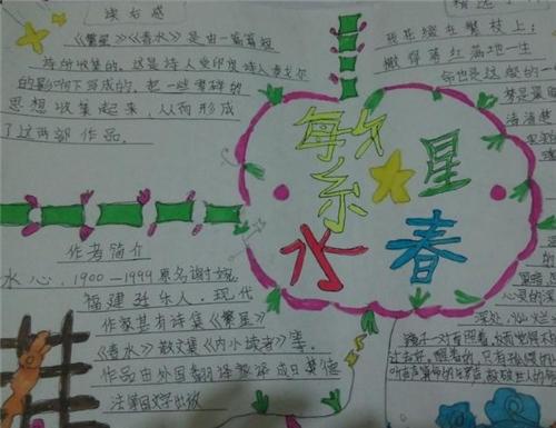 关于繁星的诗集手抄报 繁星春水手抄报