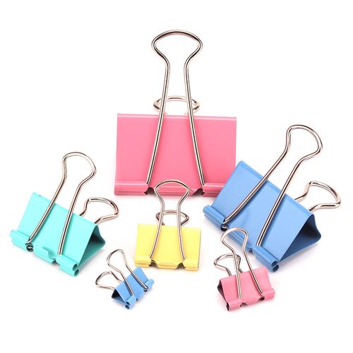 筒装彩色金属长尾夹大号小号票据夹子燕尾夹整筒鱼尾夹 8551es 得力