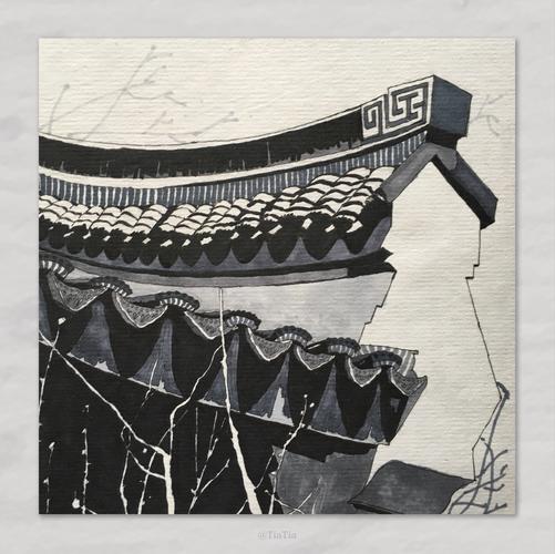 马克笔绘画--「屋檐」|插画|插画习作|tiatia踏踏