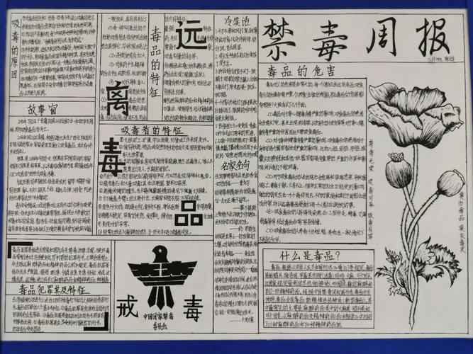 桐梓县第五中学2020年6月26日,全国第33个国际禁毒日,举办禁毒手抄报