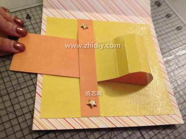 瀑布抽拉式生日立体贺卡手工制作教程