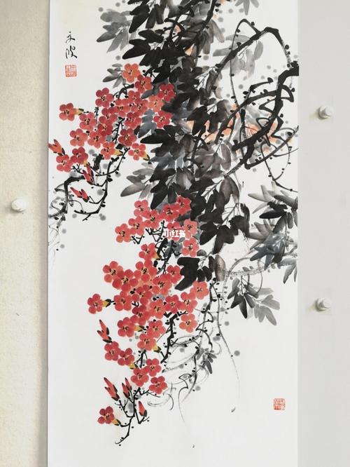 国画写意花鸟,凌霄花94_国画_长沙_文化_绘画