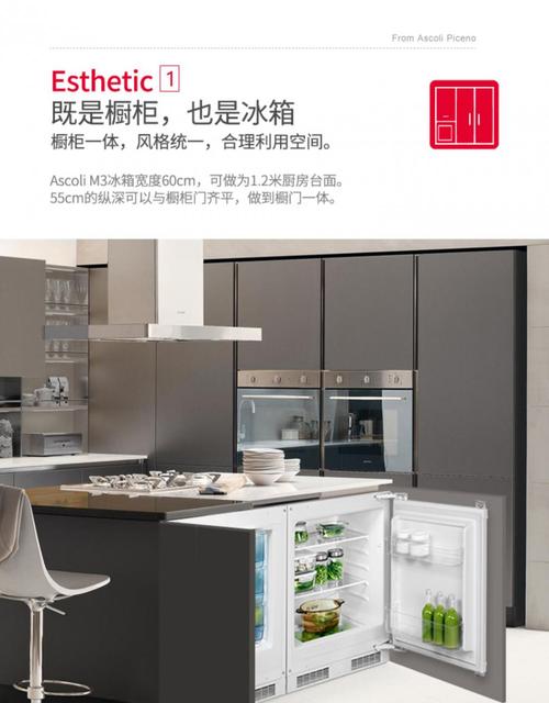 ascoli意大利卧式冰箱家用嵌入式小型厨房迷你冷冻内嵌式矮台下 m5