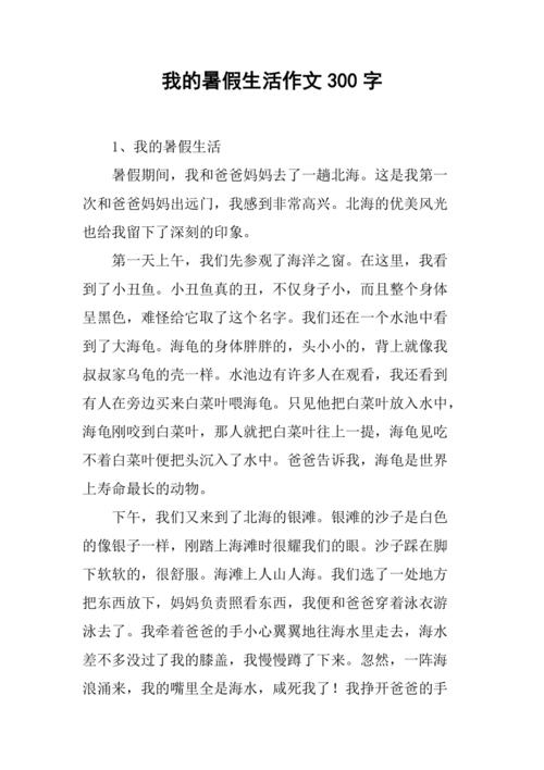 我的暑假生活作文300字