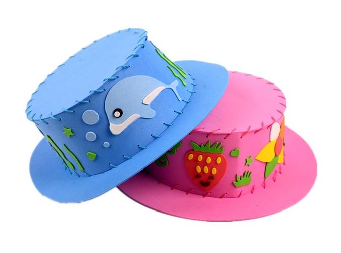 包邮eva帽子手工diy制作立体粘贴画创意缝制益智玩具幼儿园材料包