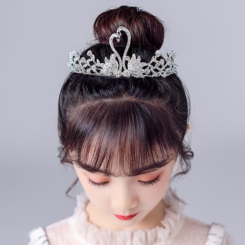 儿童小皇冠头饰韩版天鹅小女孩公主可爱生日女童艾莎宝宝发饰发箍