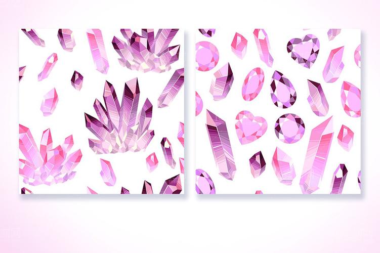 多彩透明水晶图案矢量素材