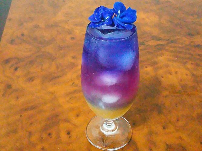 蝶豆花蜜橙汁