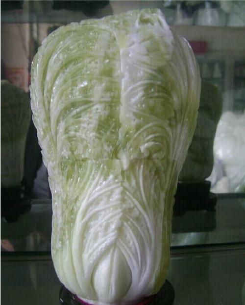 正品天然东北岫玉白菜摆件 蓝田玉仿真大白菜玉石玉器工艺品批发