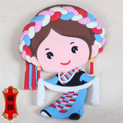 56个民族娃娃冰箱贴磁性贴厨房橱柜餐厅墙纸贴画纸个性创意卡通