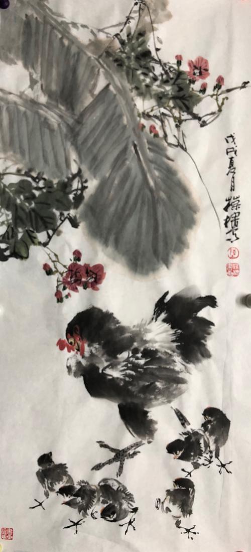 央视书画频道录制陈葆棣花鸟画《一日一画》