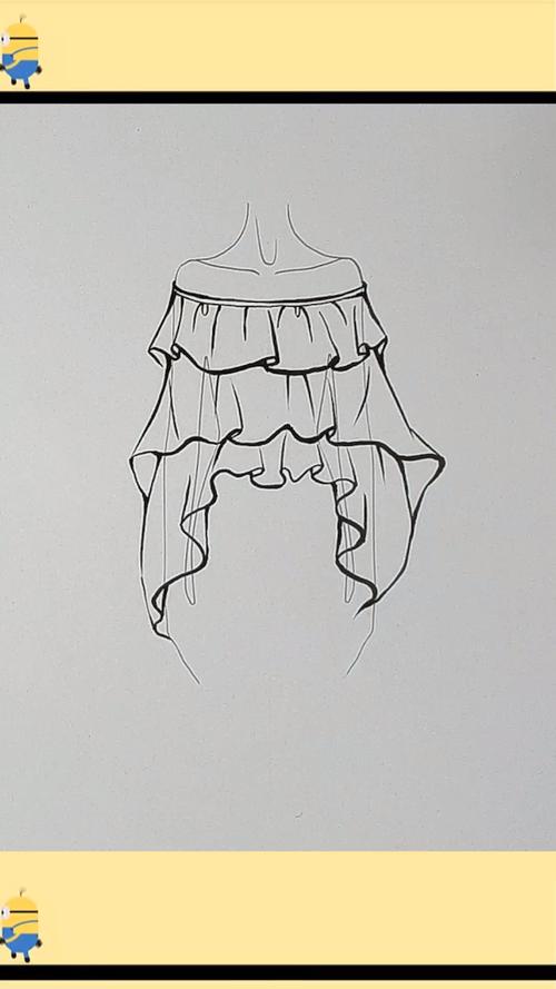 服装设计荷叶边上衣款式图