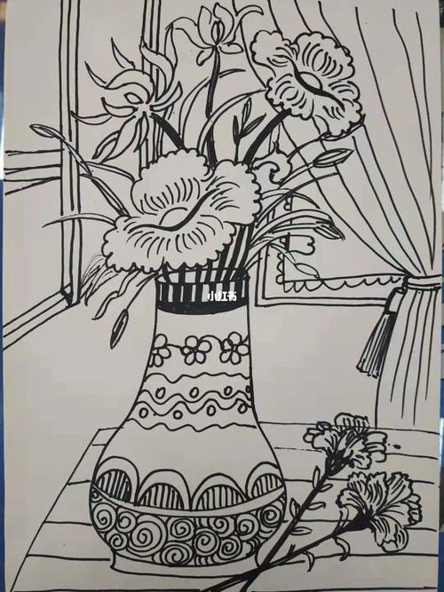 五级考级内容 花瓶和花的绘画_花瓶_绘画_儿童画_文化